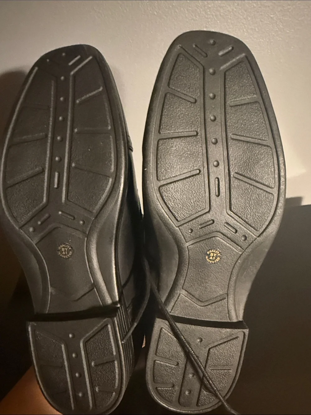 Stafford Black Boys Lace-Up Cap-Toe Dress Shoes